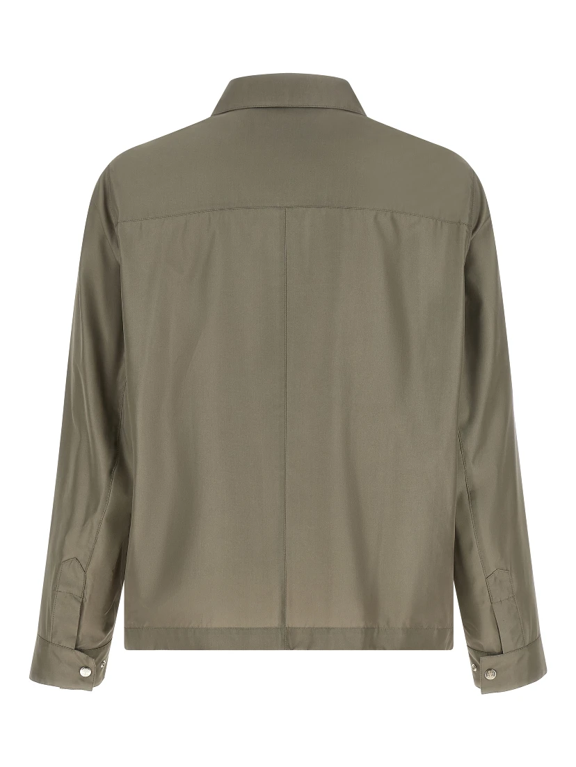 Bicolor Silk Full-Length Jacket