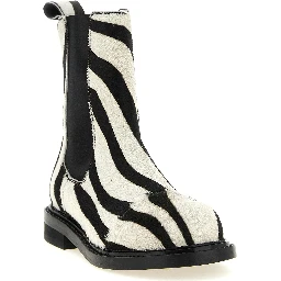 Bicolor Calfskin Ankle Boots