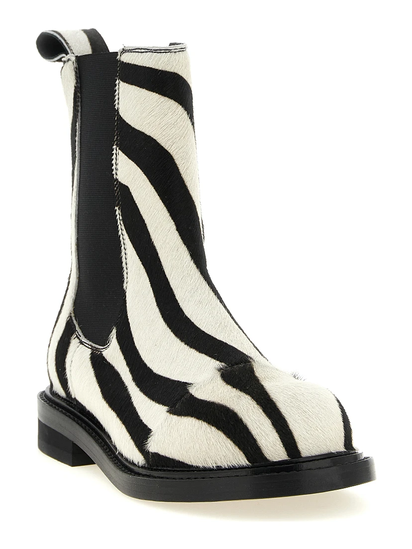 Bicolor Calfskin Ankle Boots