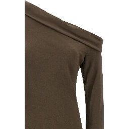 Brown Viscose Long Dress