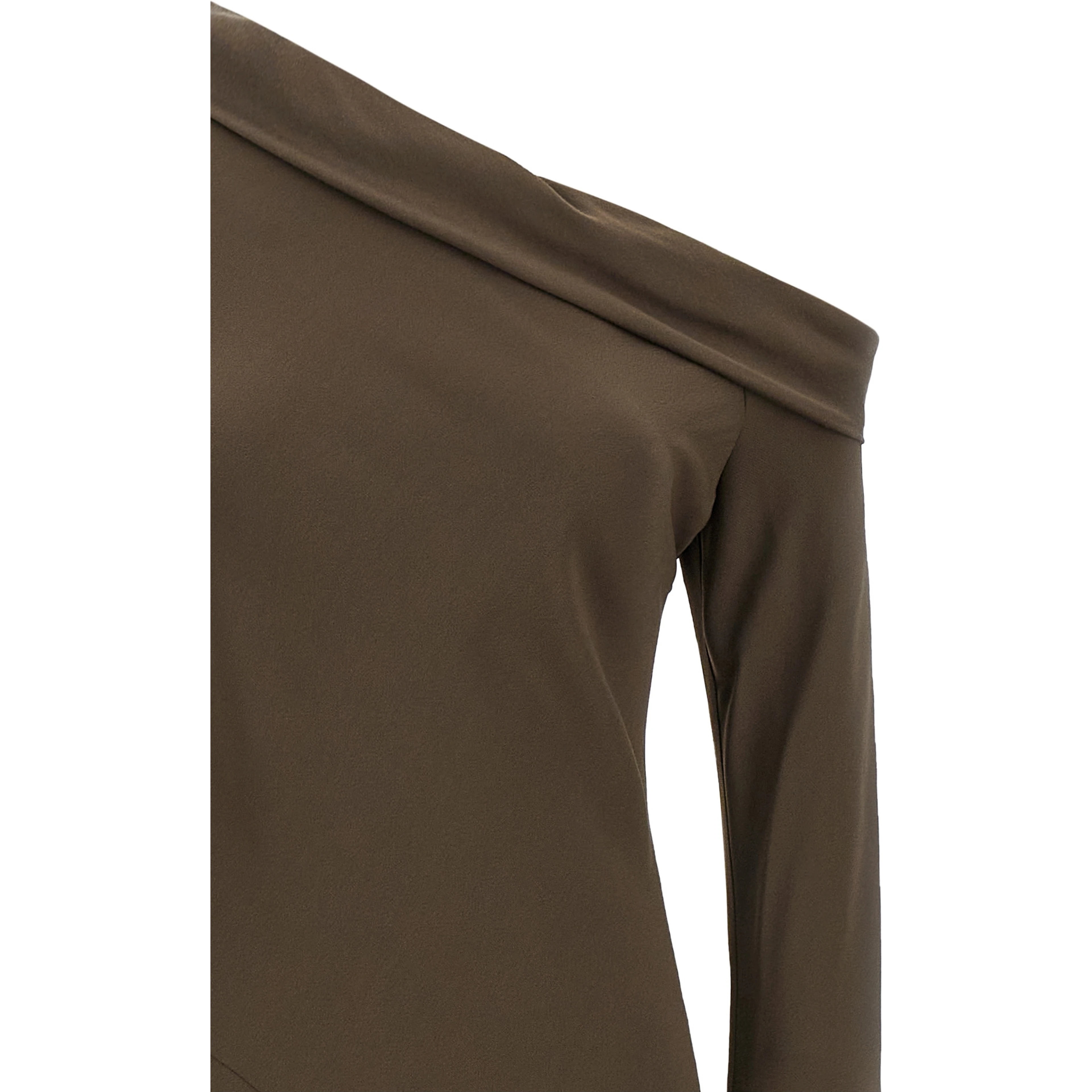 Brown Viscose Long Dress