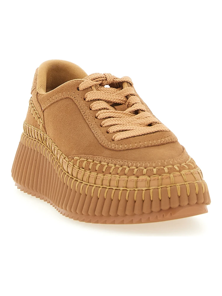 Beige Polyester Platform Sneakers alternative