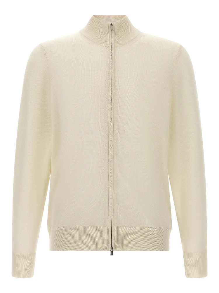 White Virgin Wool Cardigan