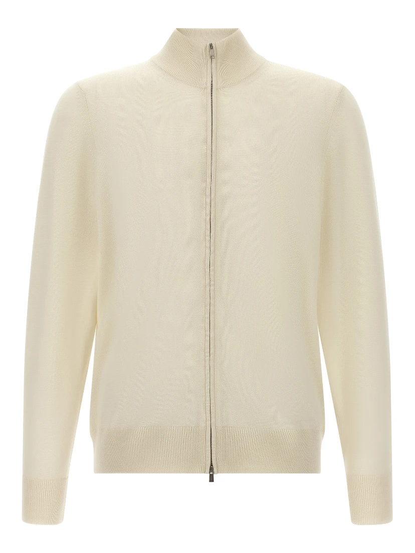 White Virgin Wool Cardigan