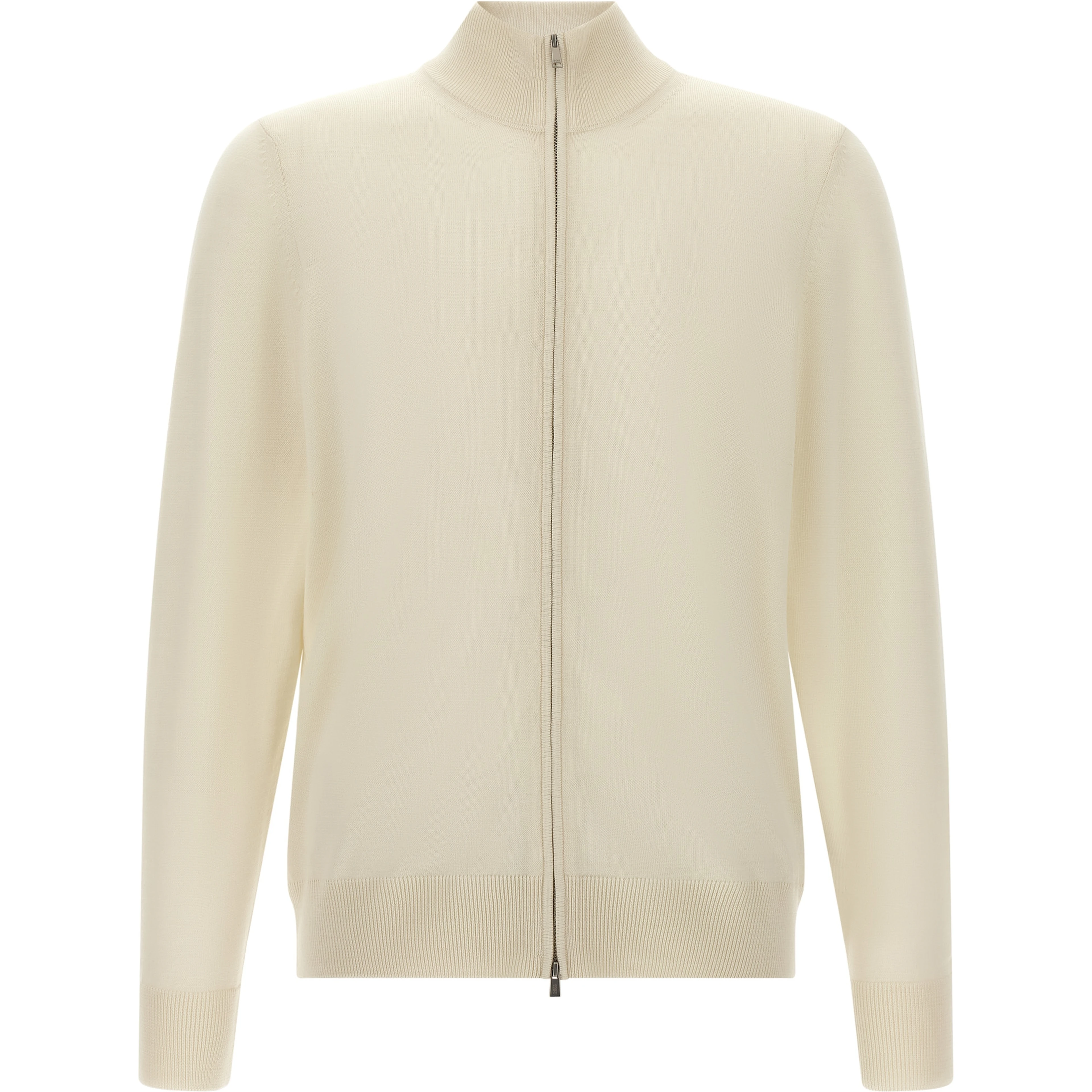 White Virgin Wool Cardigan