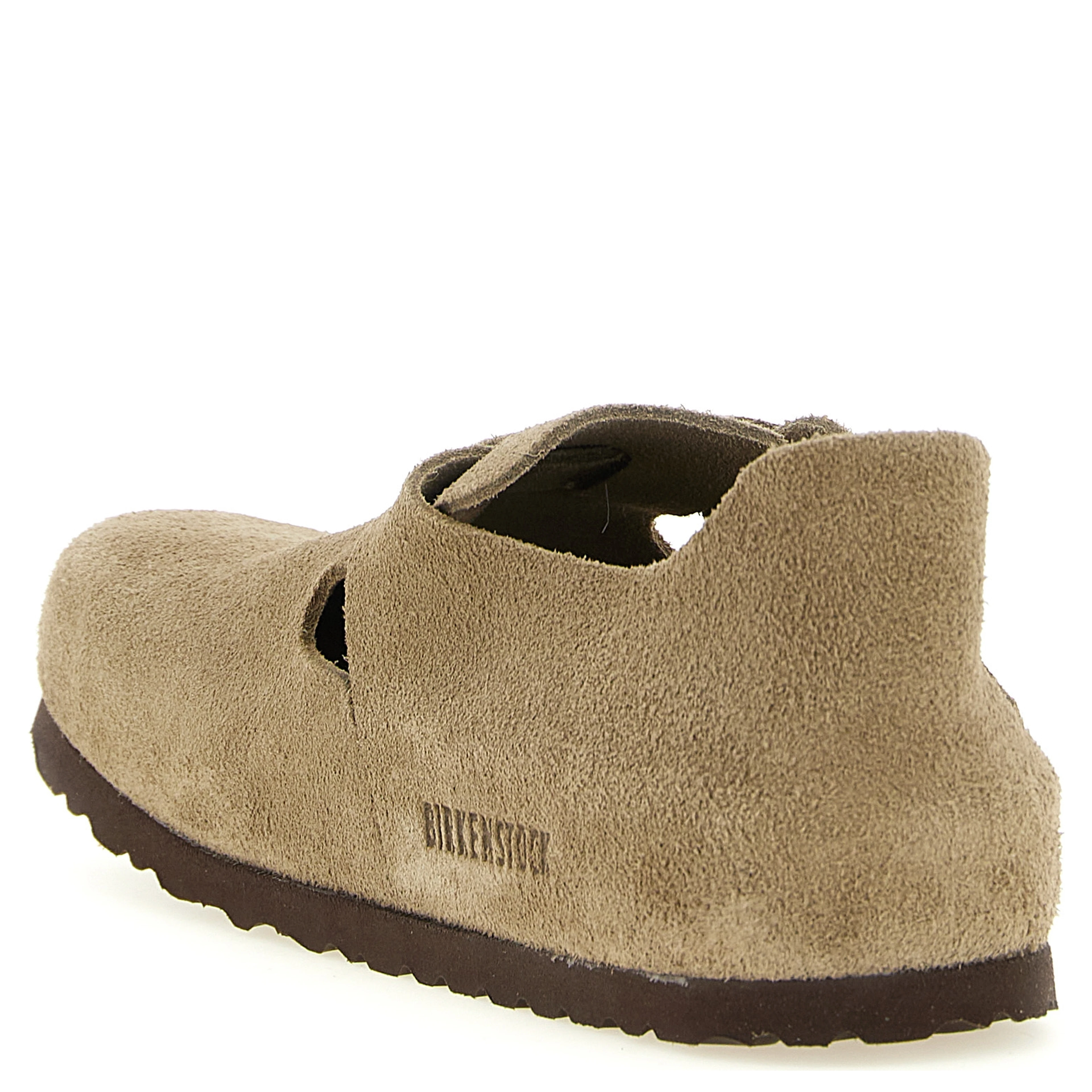 Beige Suede Leather Clogs