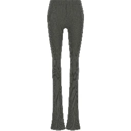 Gray Cotton Flared Pants