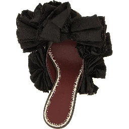 Brown Viscose Stiletto Heel Sandals