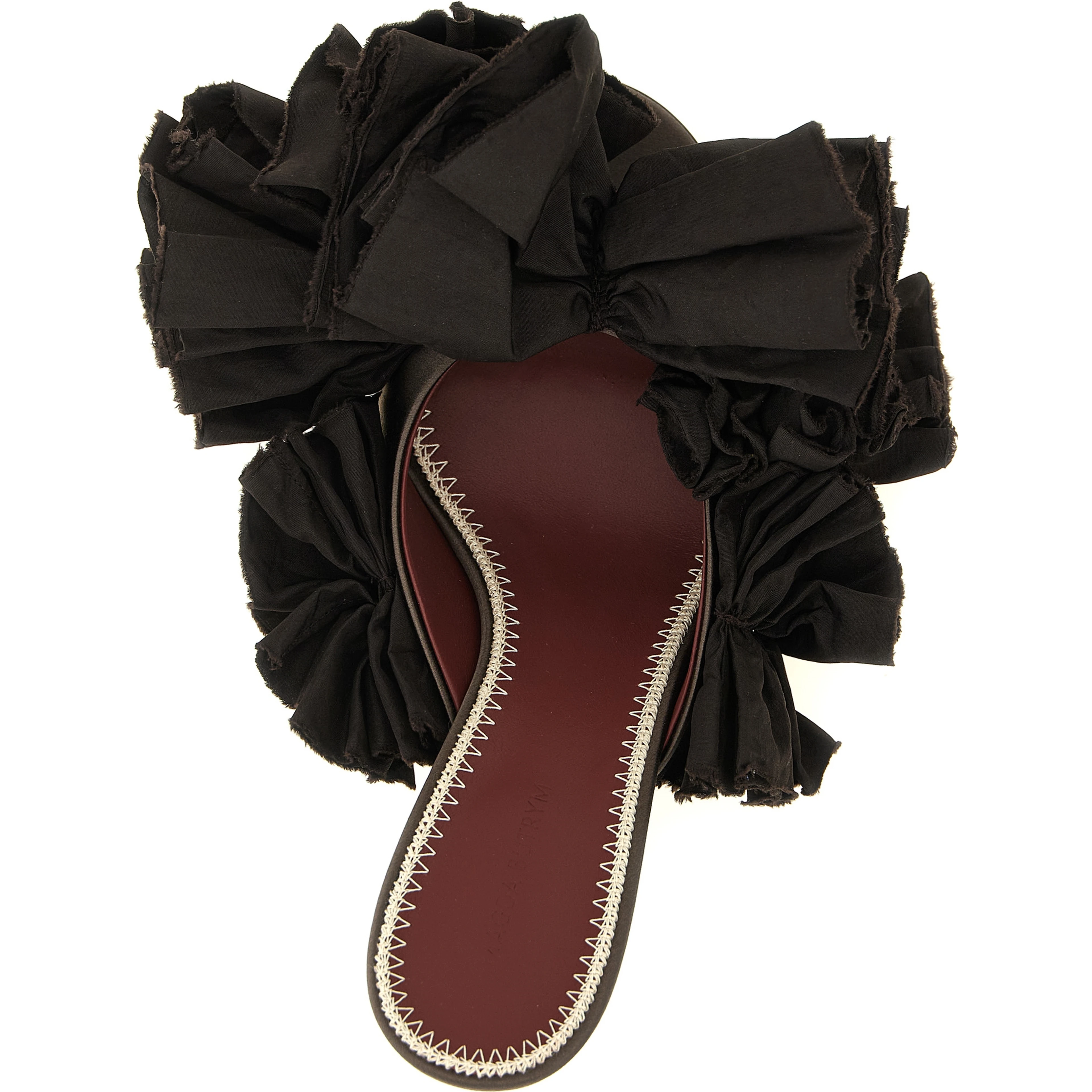 Brown Viscose Stiletto Heel Sandals