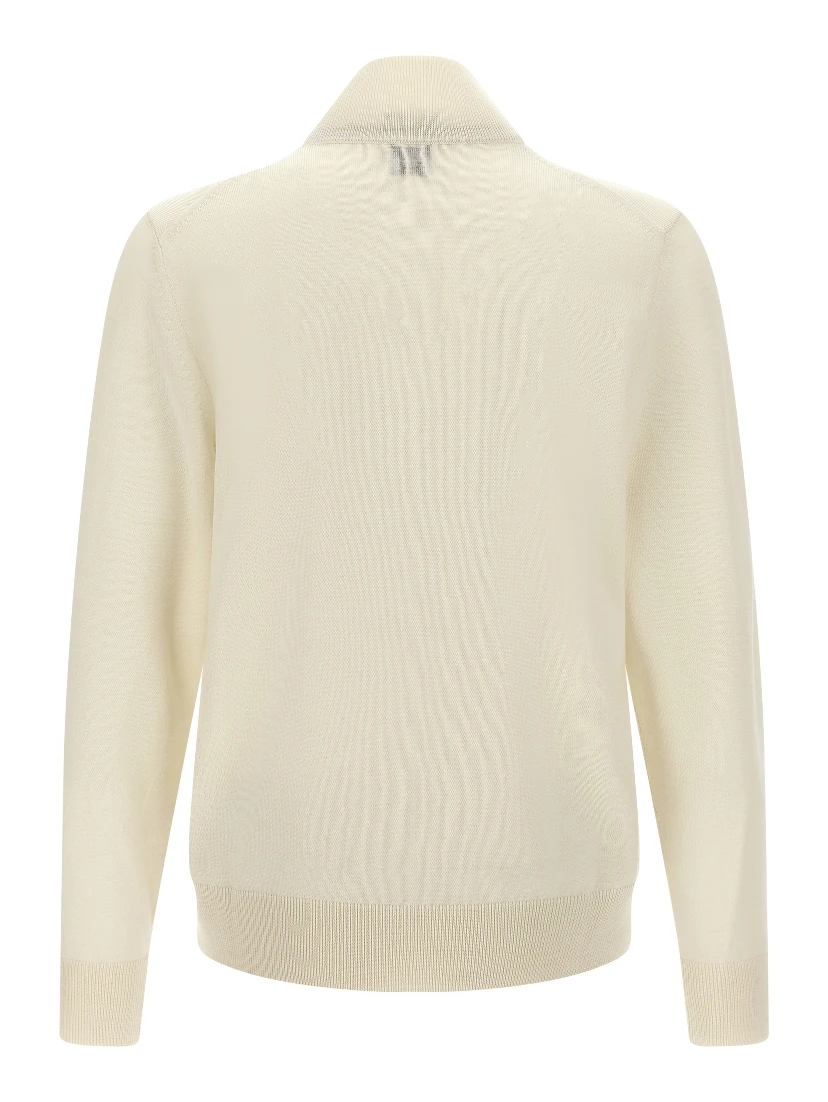 White Virgin Wool Cardigan