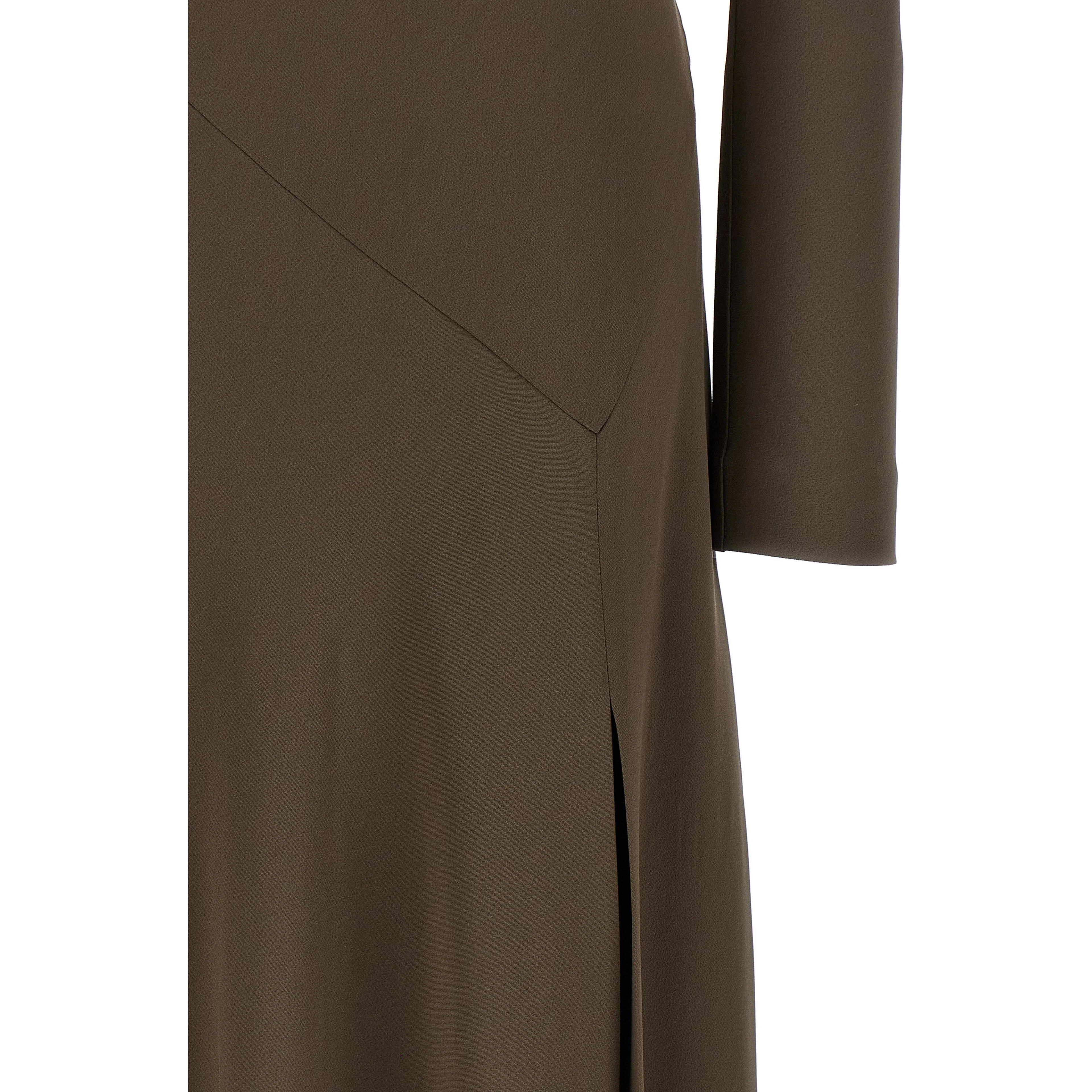 Brown Viscose Long Dress