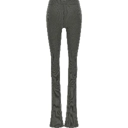Gray Cotton Flared Pants