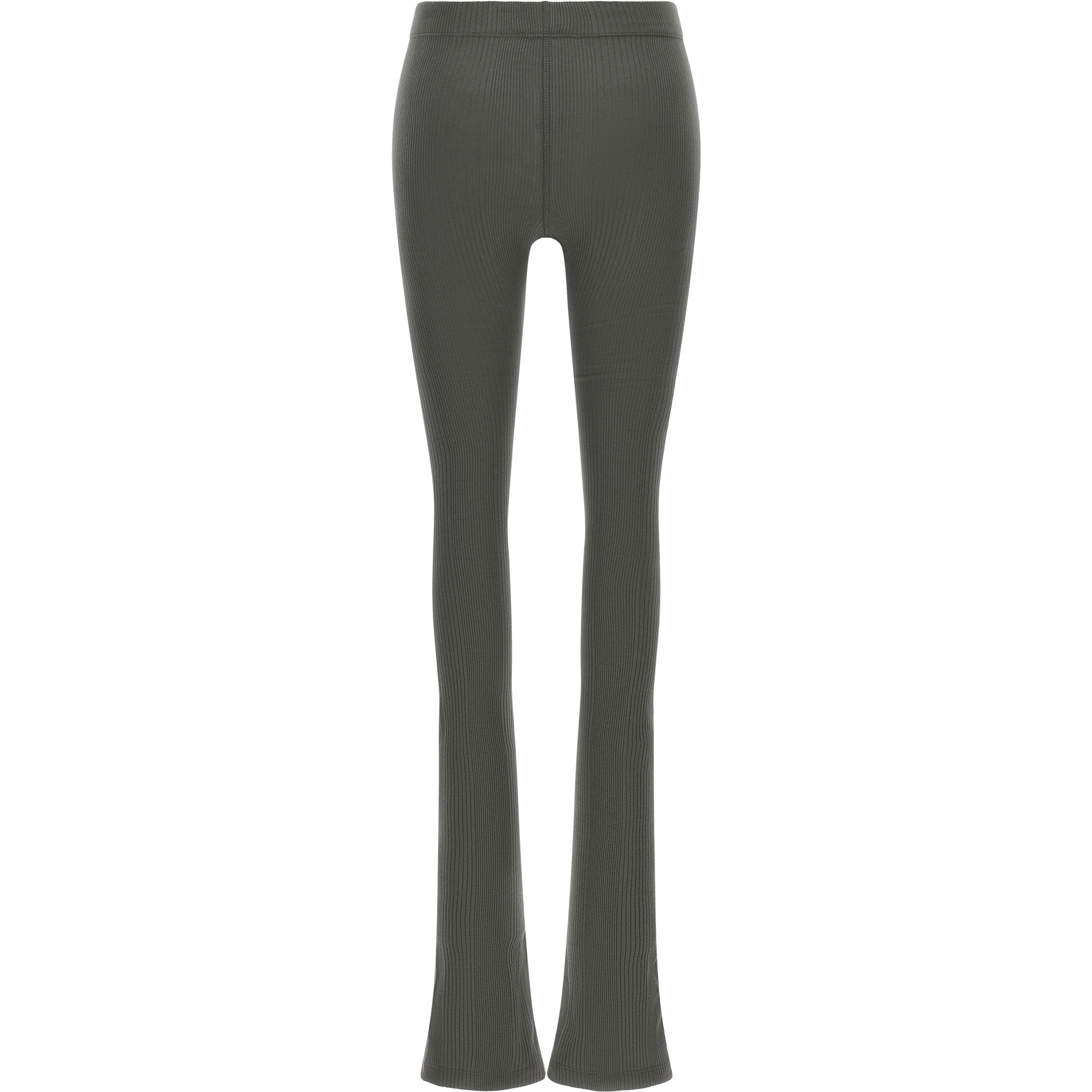 Gray Cotton Flared Pants