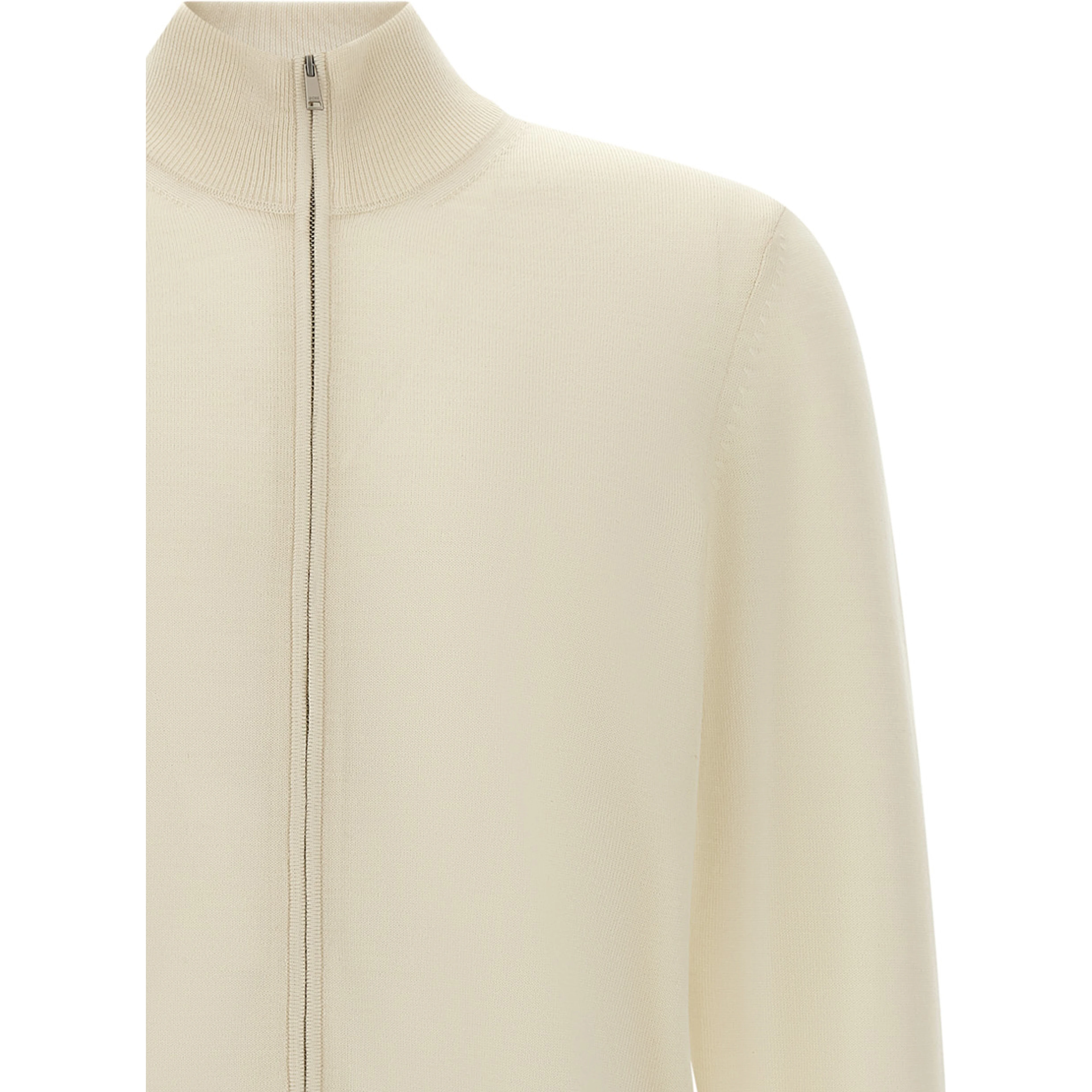 White Virgin Wool Cardigan