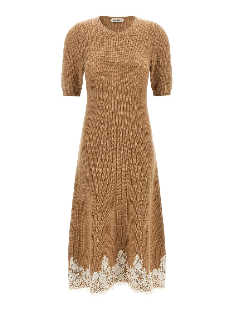 Brown Cashmere Midi Dress