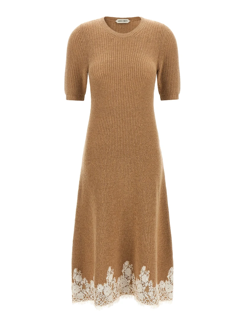 Brown Cashmere Midi Dress