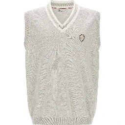 Gray Cotton Sleeveles Sweater