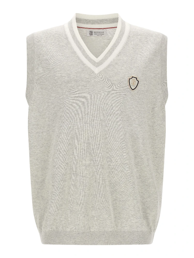 Gray Cotton Sleeveles Sweater