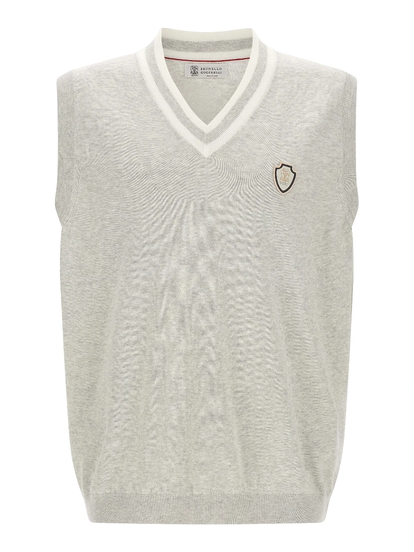 Gray Cotton Sleeveles Sweater