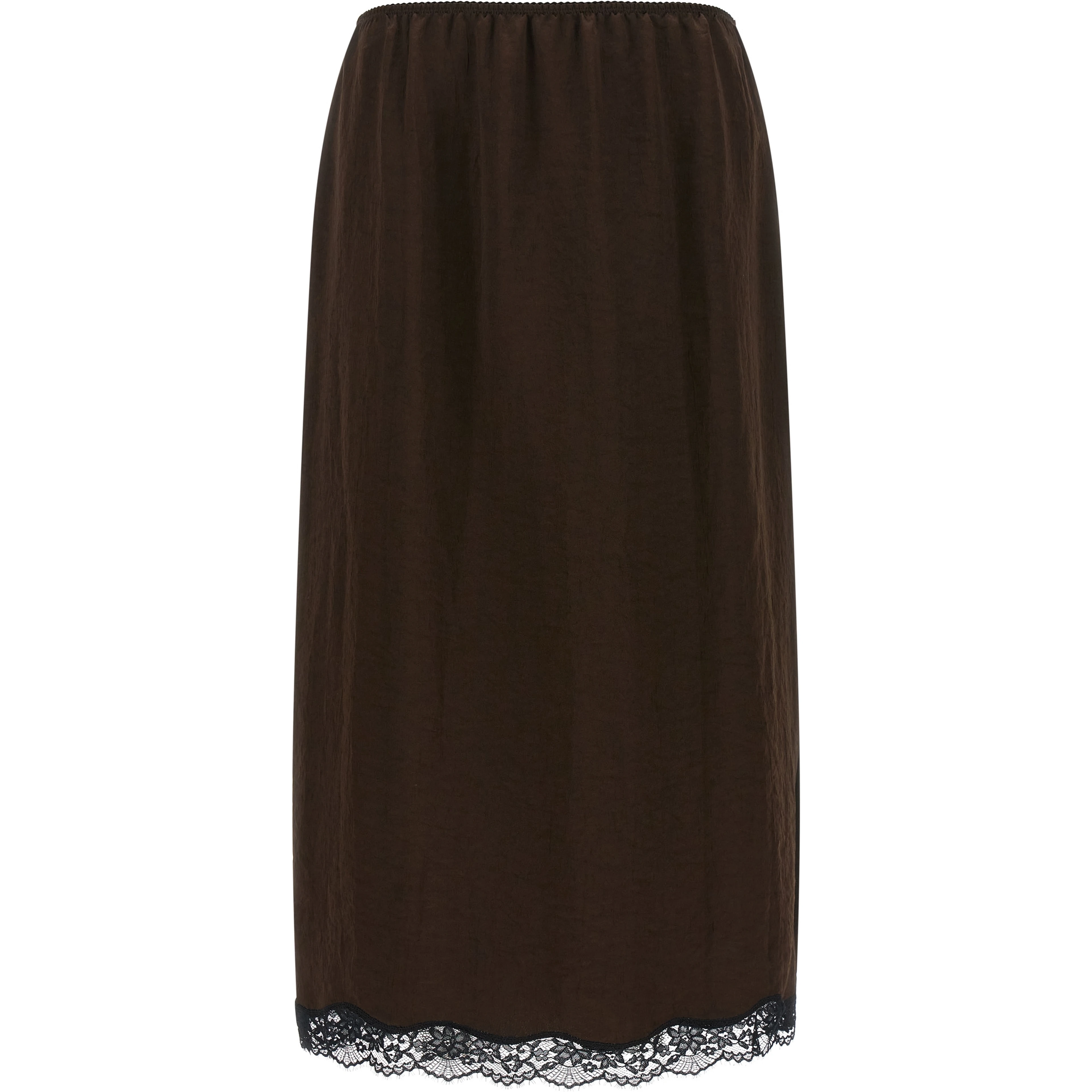 Brown Marabou Midi Skirt