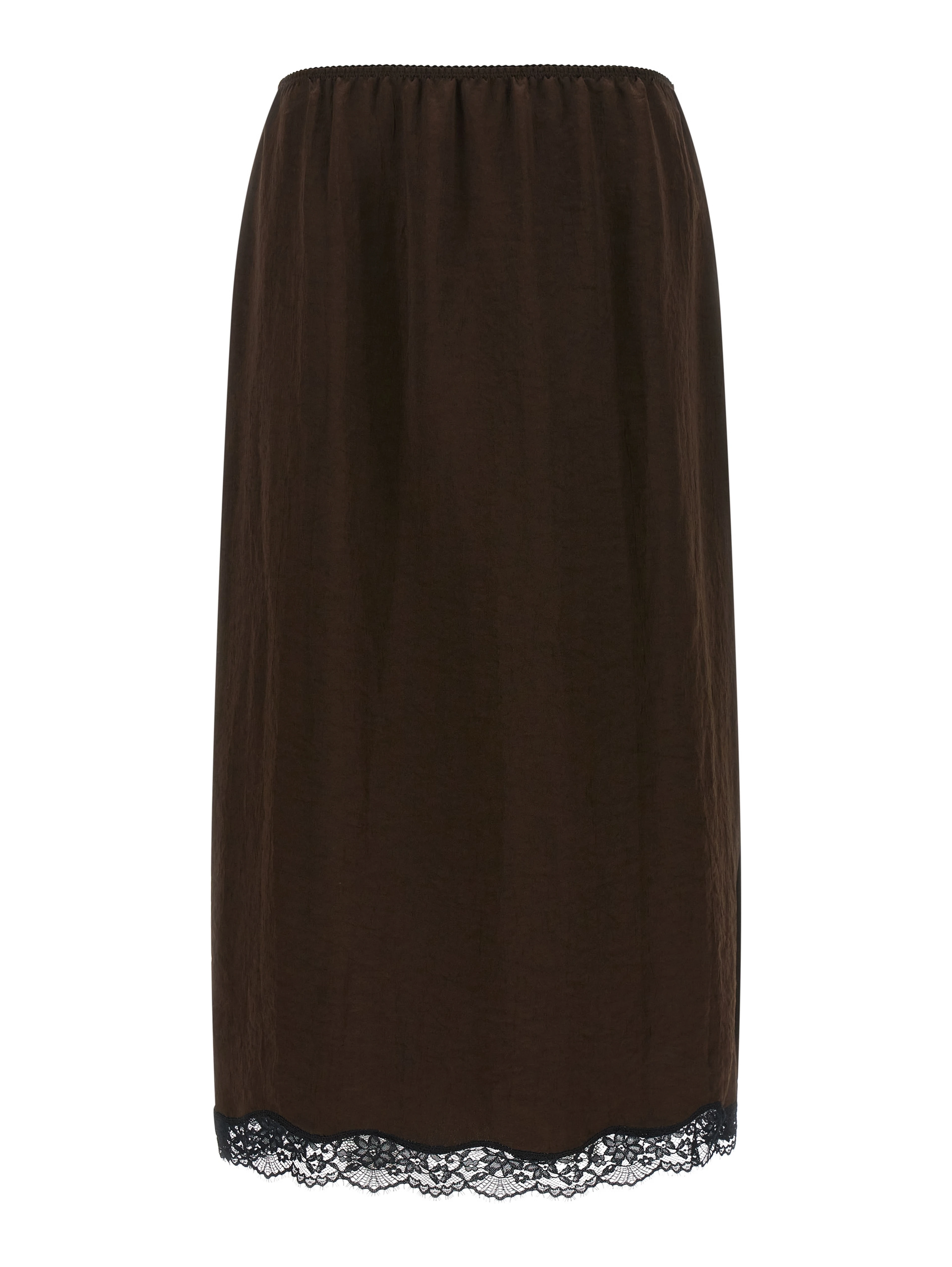 Brown Marabou Midi Skirt