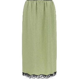 Bicolor Marabou Midi Skirt