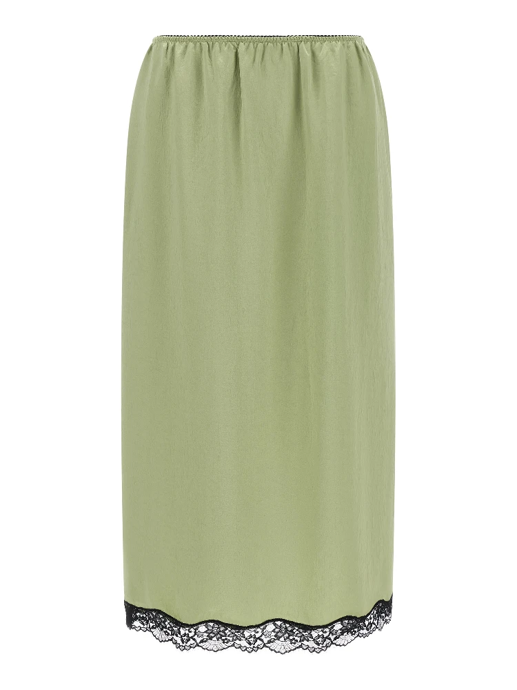 Bicolor Marabou Midi Skirt