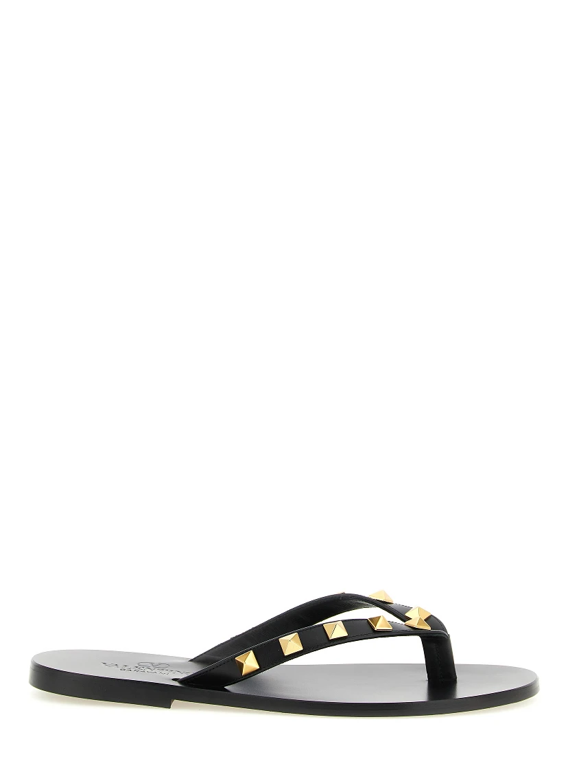 Black Calfskin Slides