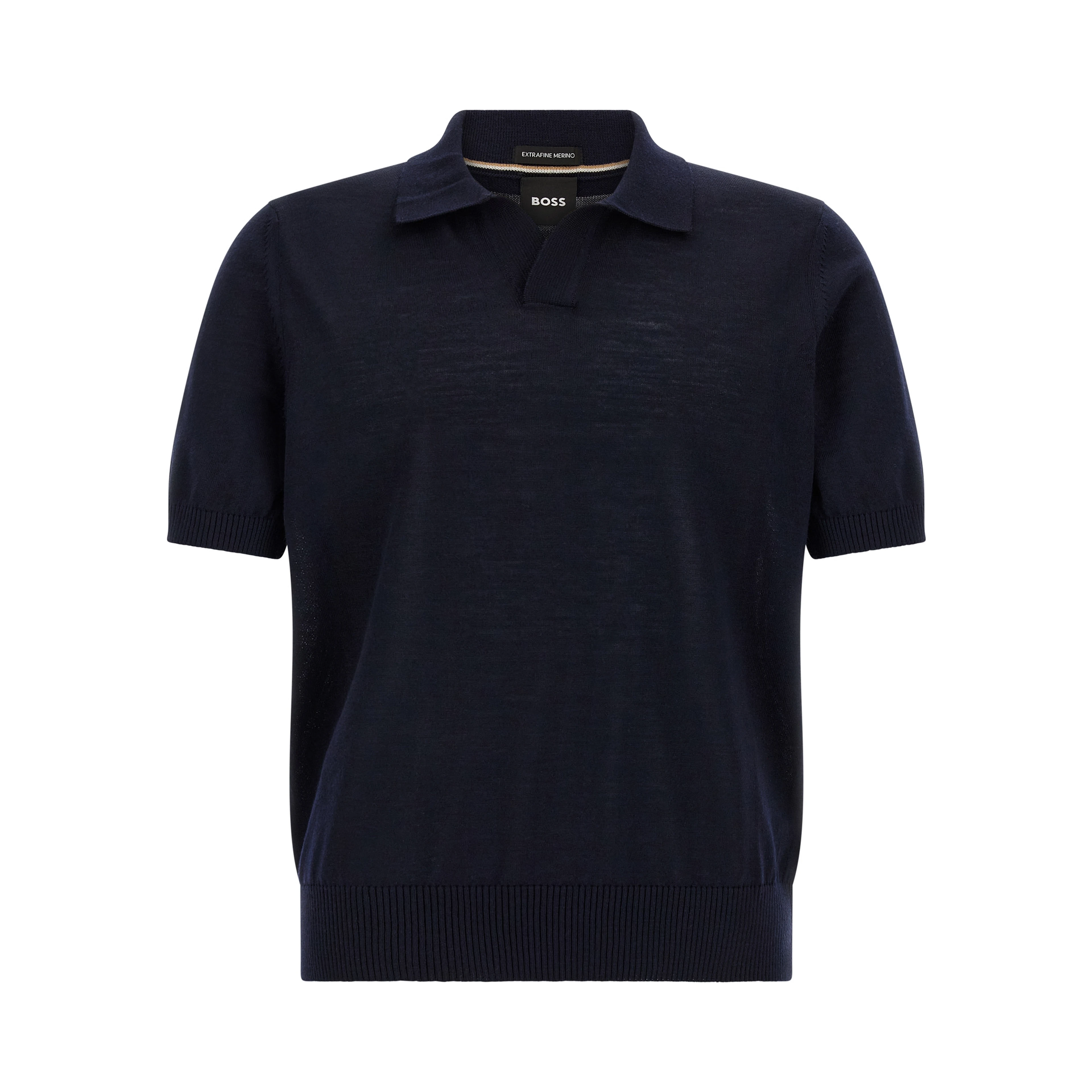 Blue Virgin Wool Polo Shirt