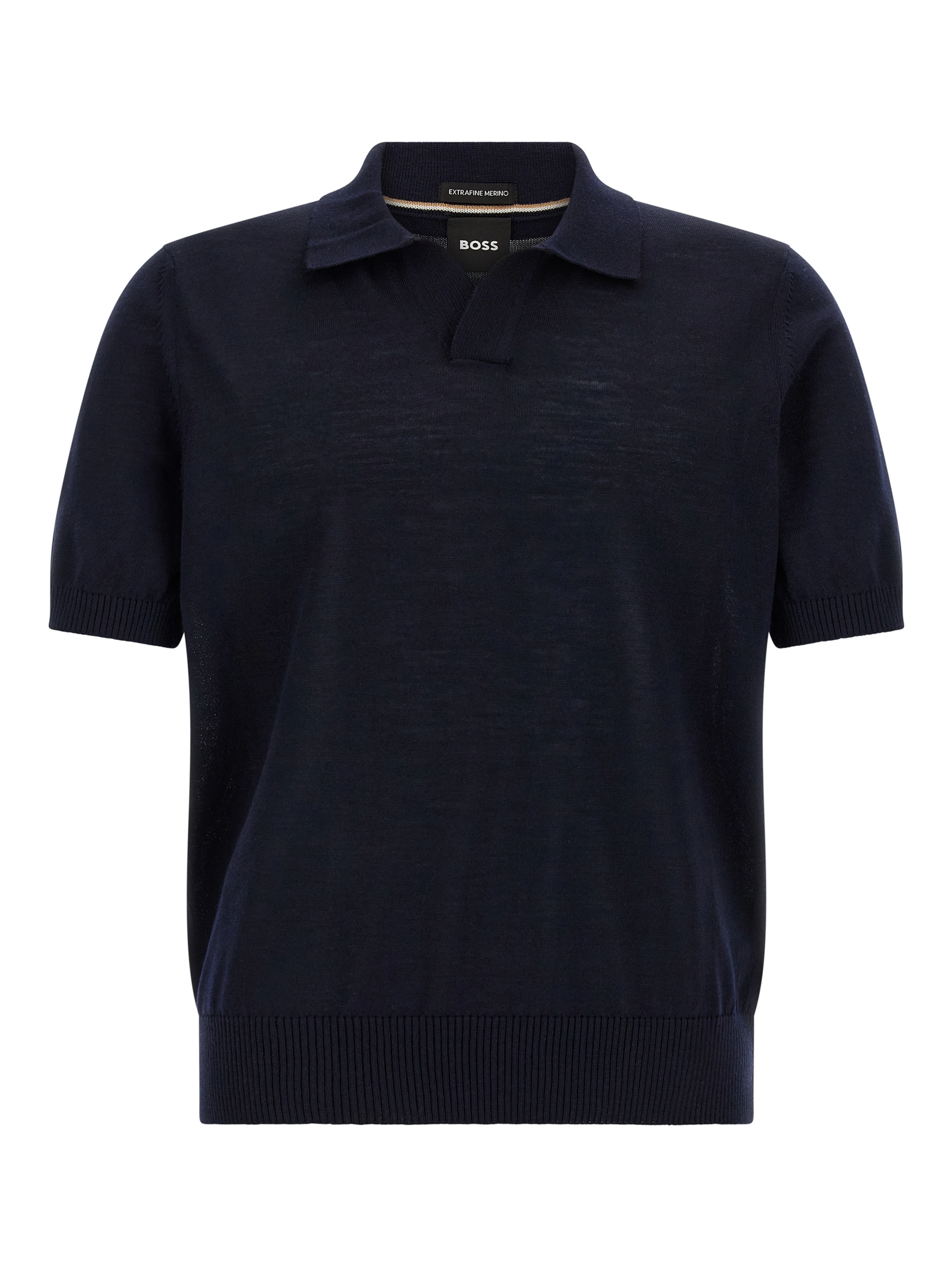 Blue Virgin Wool Polo Shirt