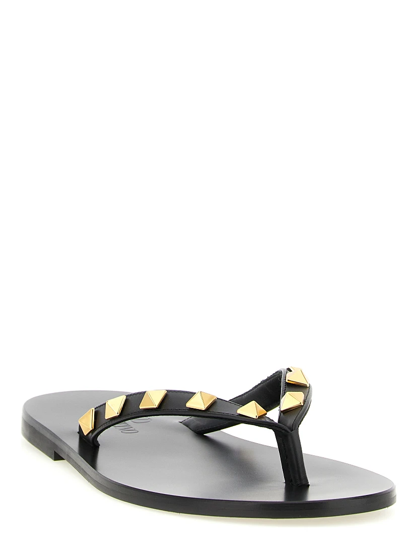 Black Calfskin Slides
