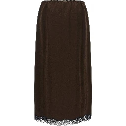 Brown Marabou Midi Skirt