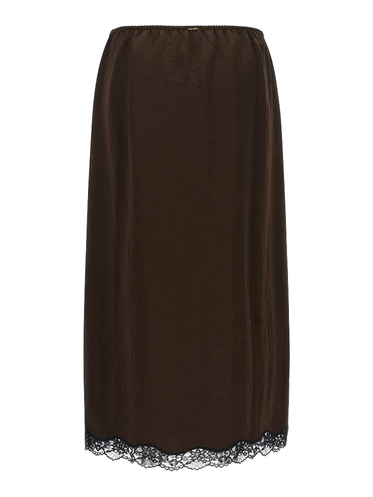 Brown Marabou Midi Skirt alternative