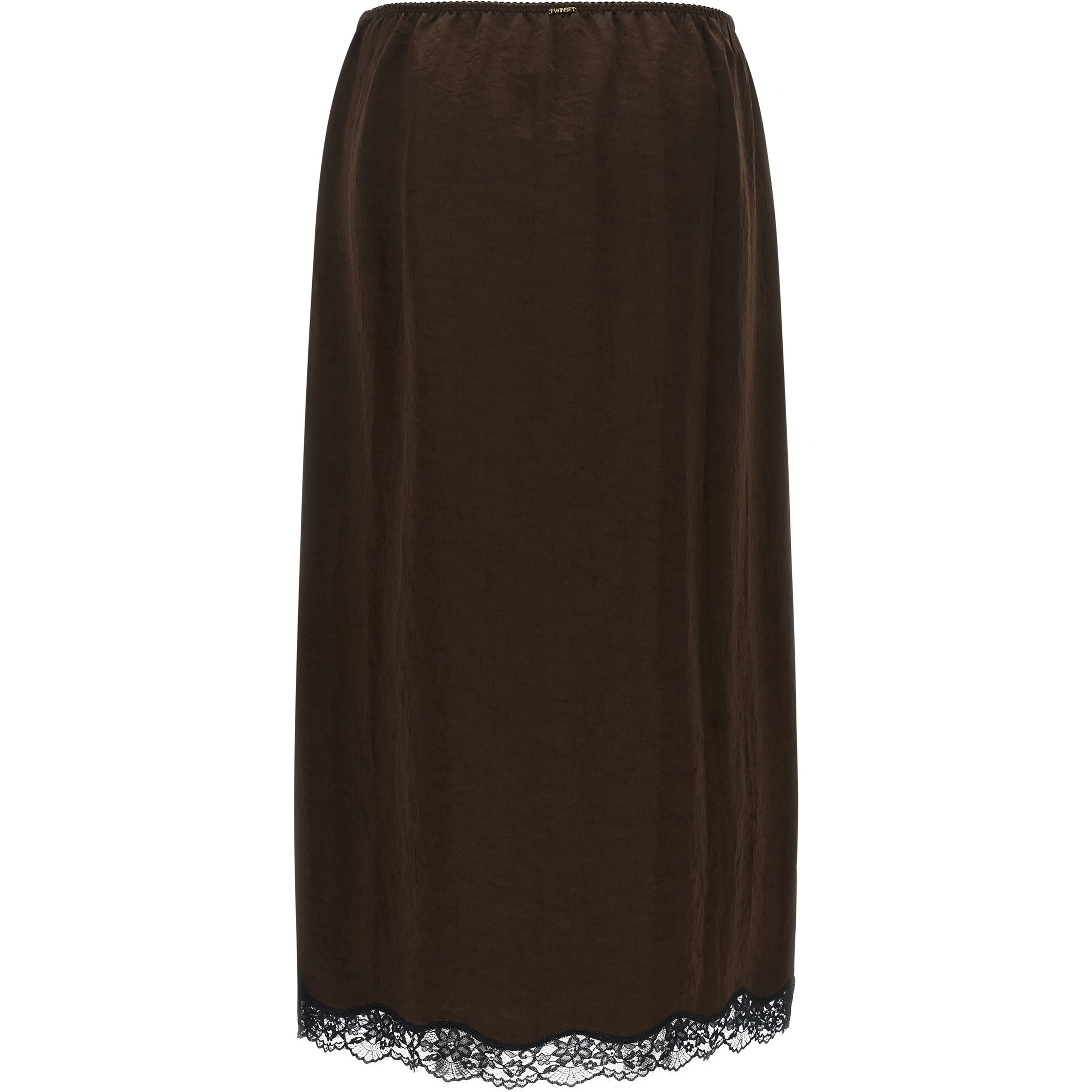 Brown Marabou Midi Skirt