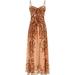 Multicolor Silk Midi Dress