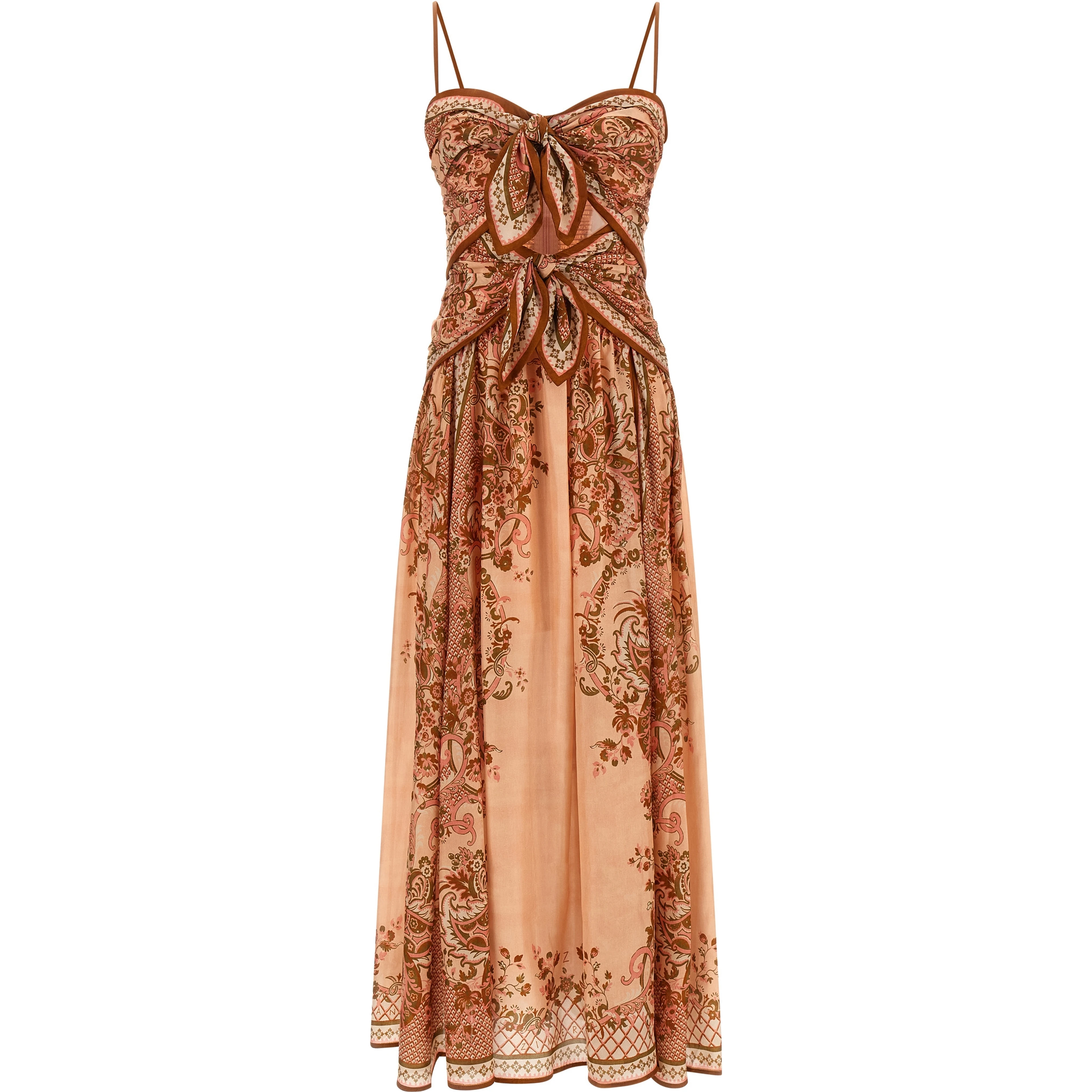 Multicolor Silk Midi Dress