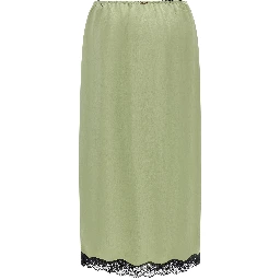 Bicolor Marabou Midi Skirt