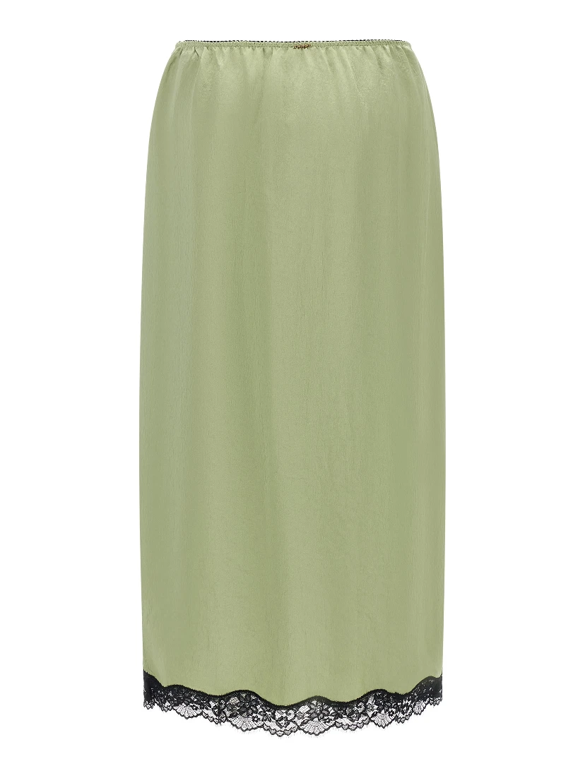Bicolor Marabou Midi Skirt