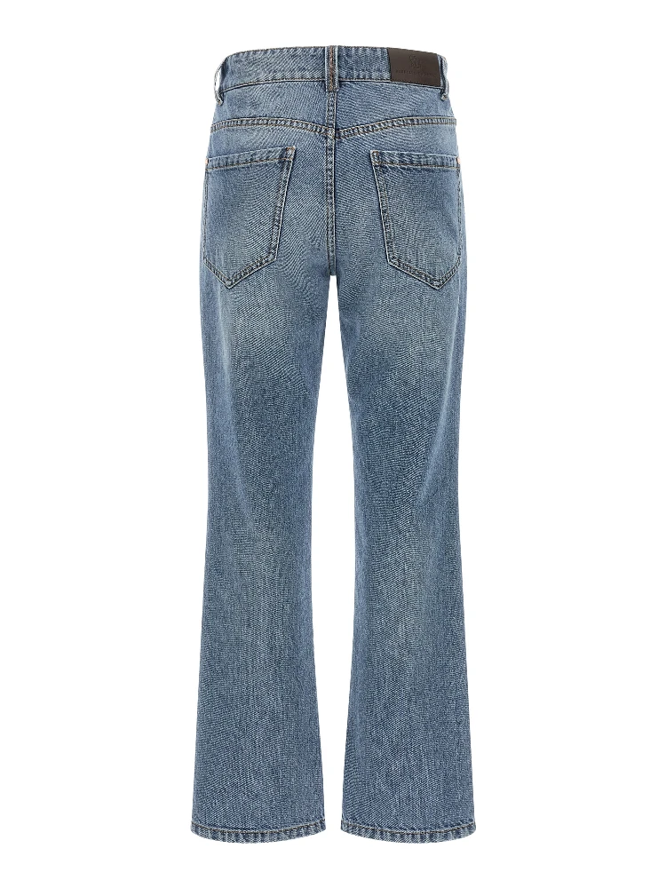 Blue Cotton Cropped Jeans alternative