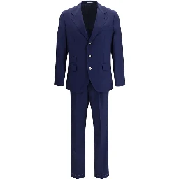 Blue Wool Oves Aries Two-Piece Suit