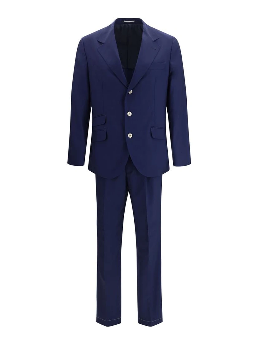 Blue Wool Oves Aries Two-Piece Suit