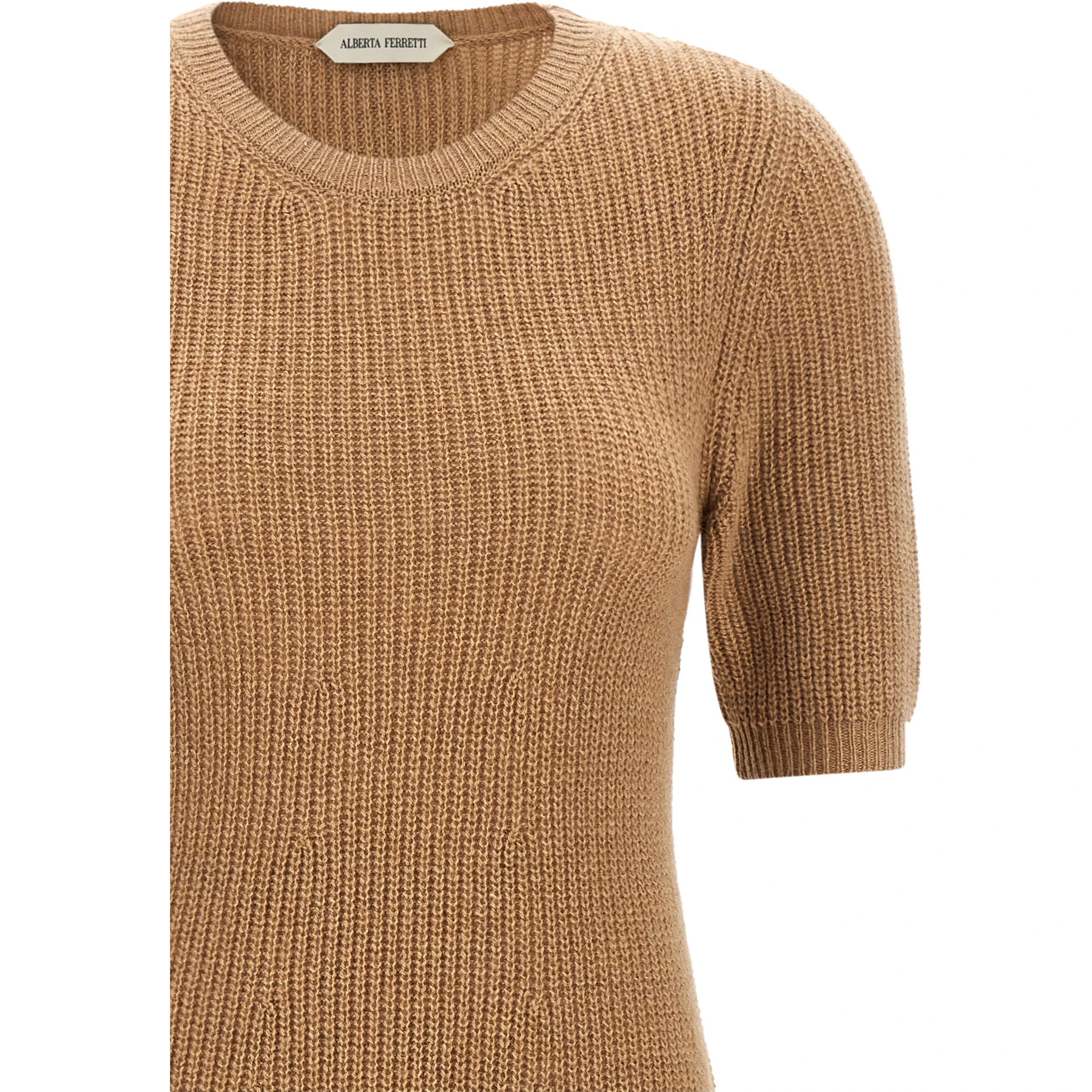Brown Cashmere Midi Dress