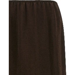 Brown Marabou Midi Skirt