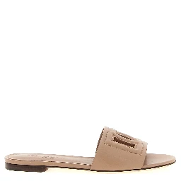 Beige Calfskin Slides