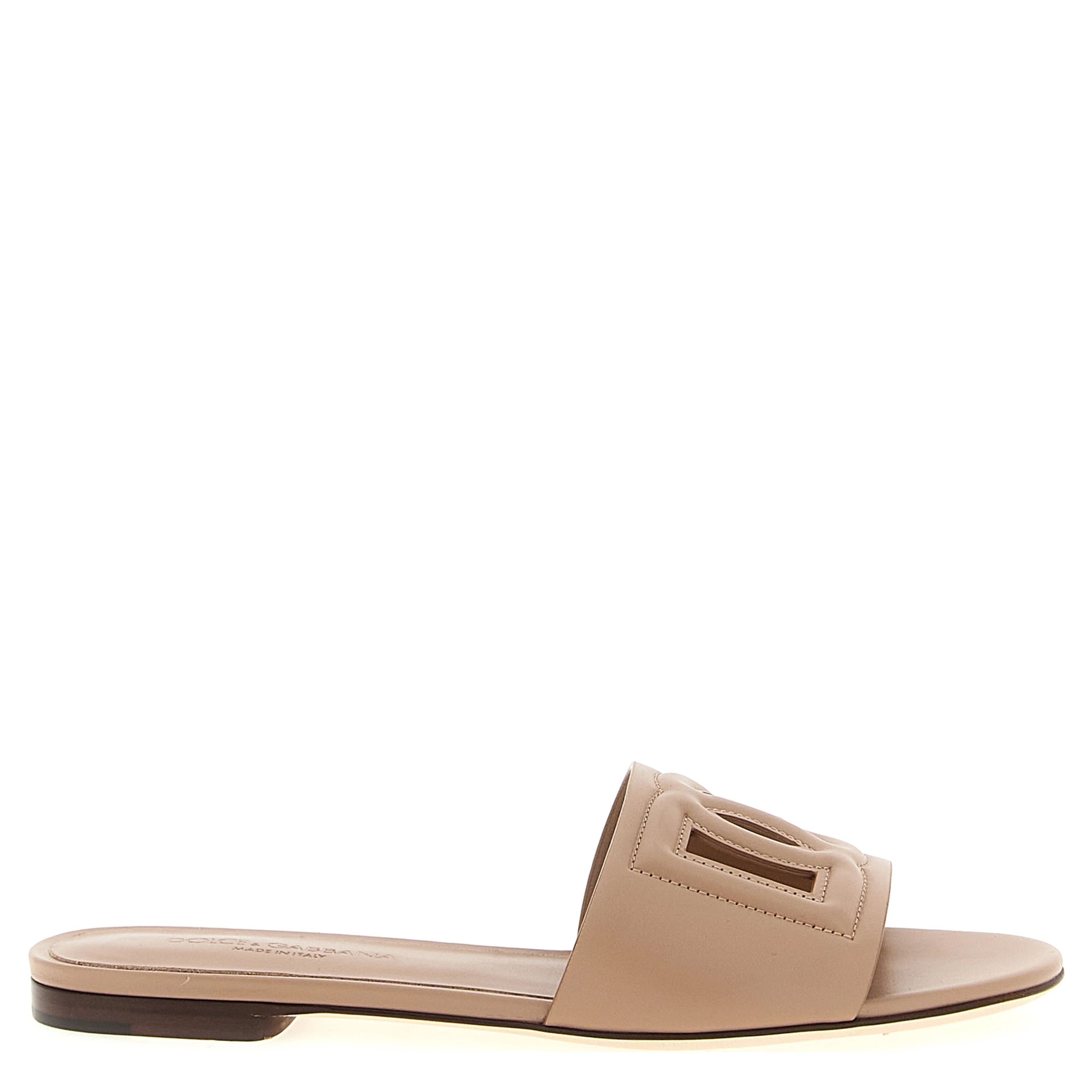 Beige Calfskin Slides