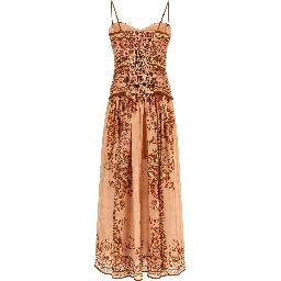 Multicolor Silk Midi Dress
