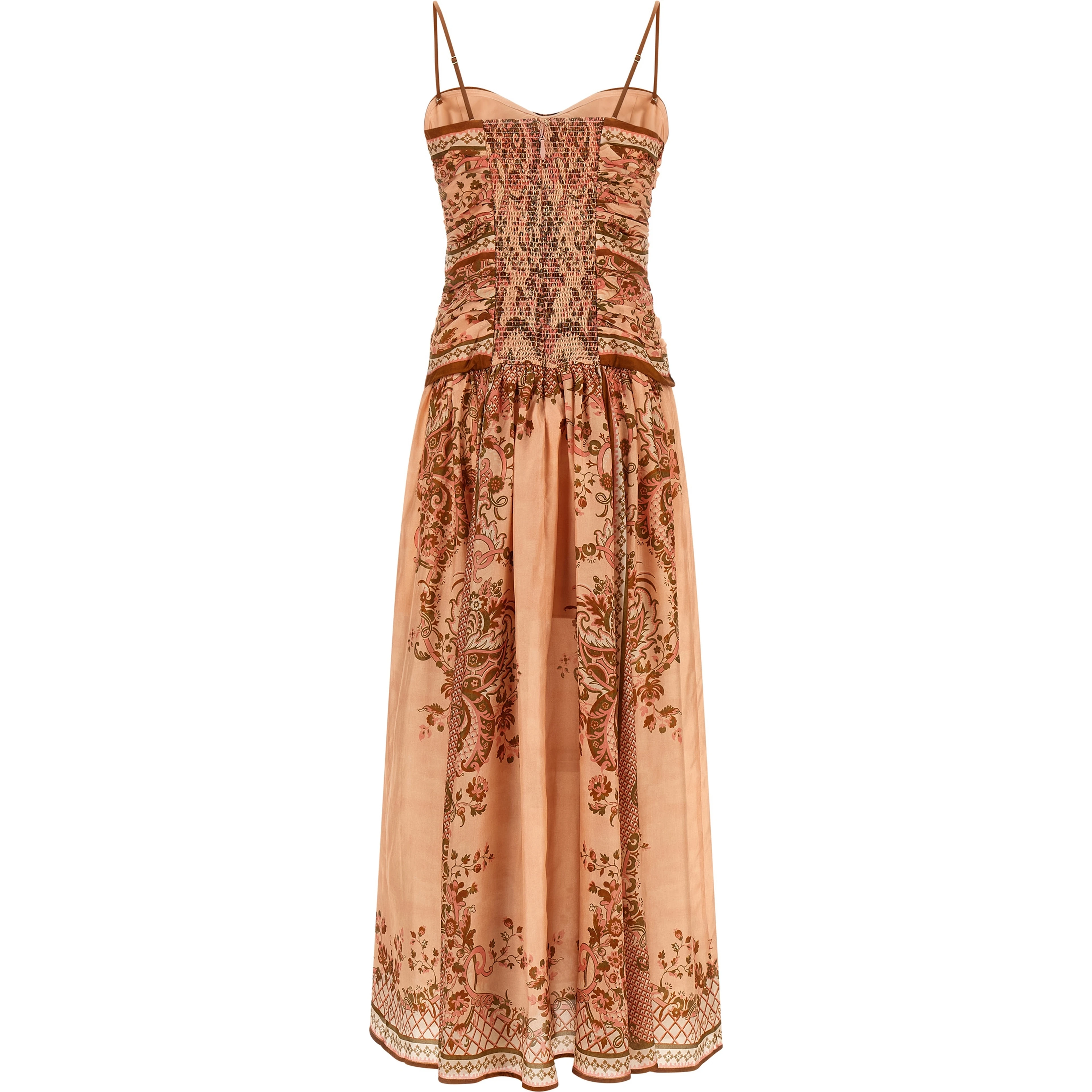 Multicolor Silk Midi Dress