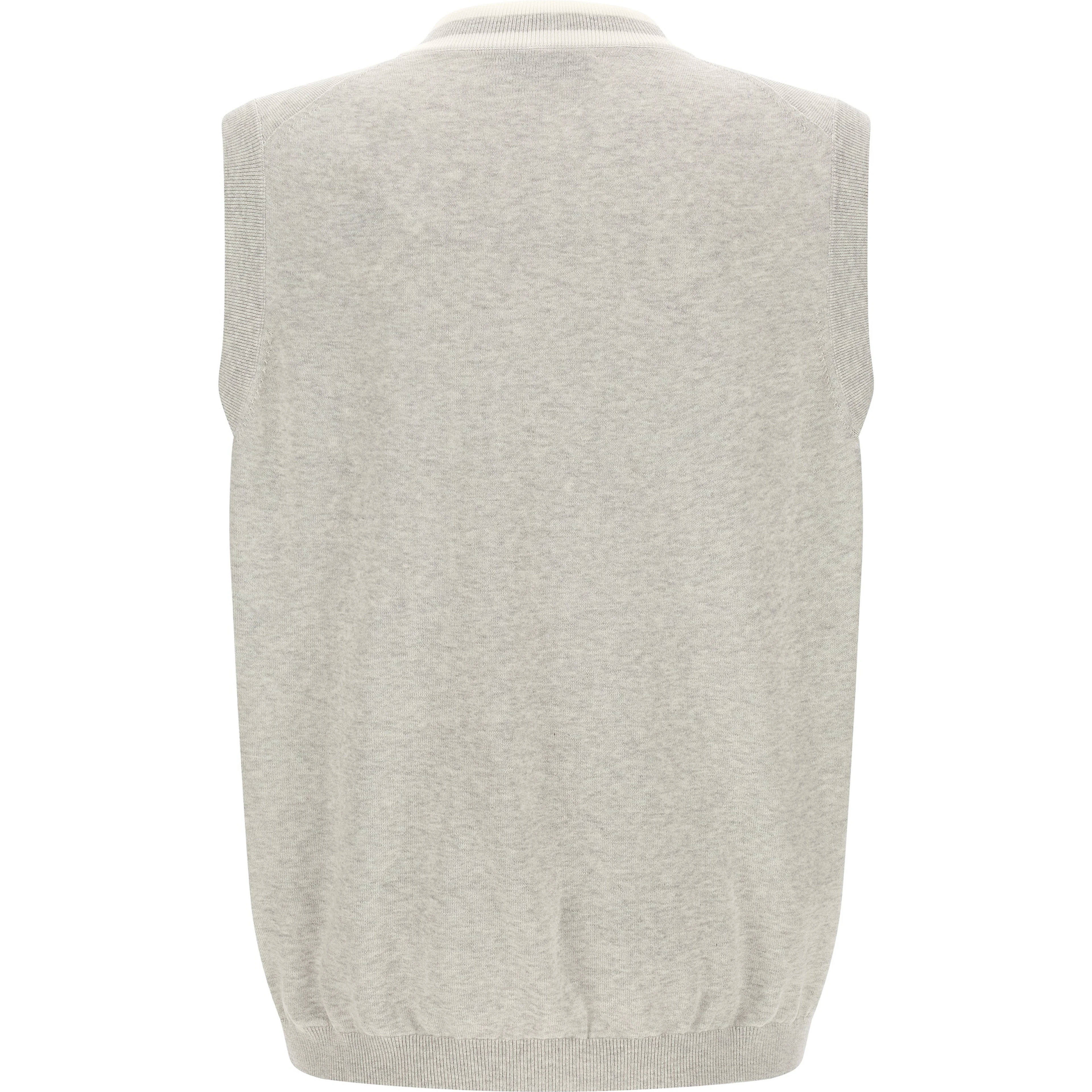 Gray Cotton Sleeveles Sweater