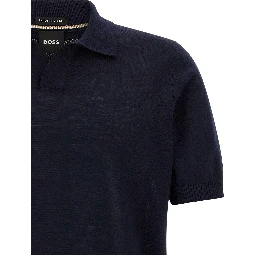 Blue Virgin Wool Polo Shirt