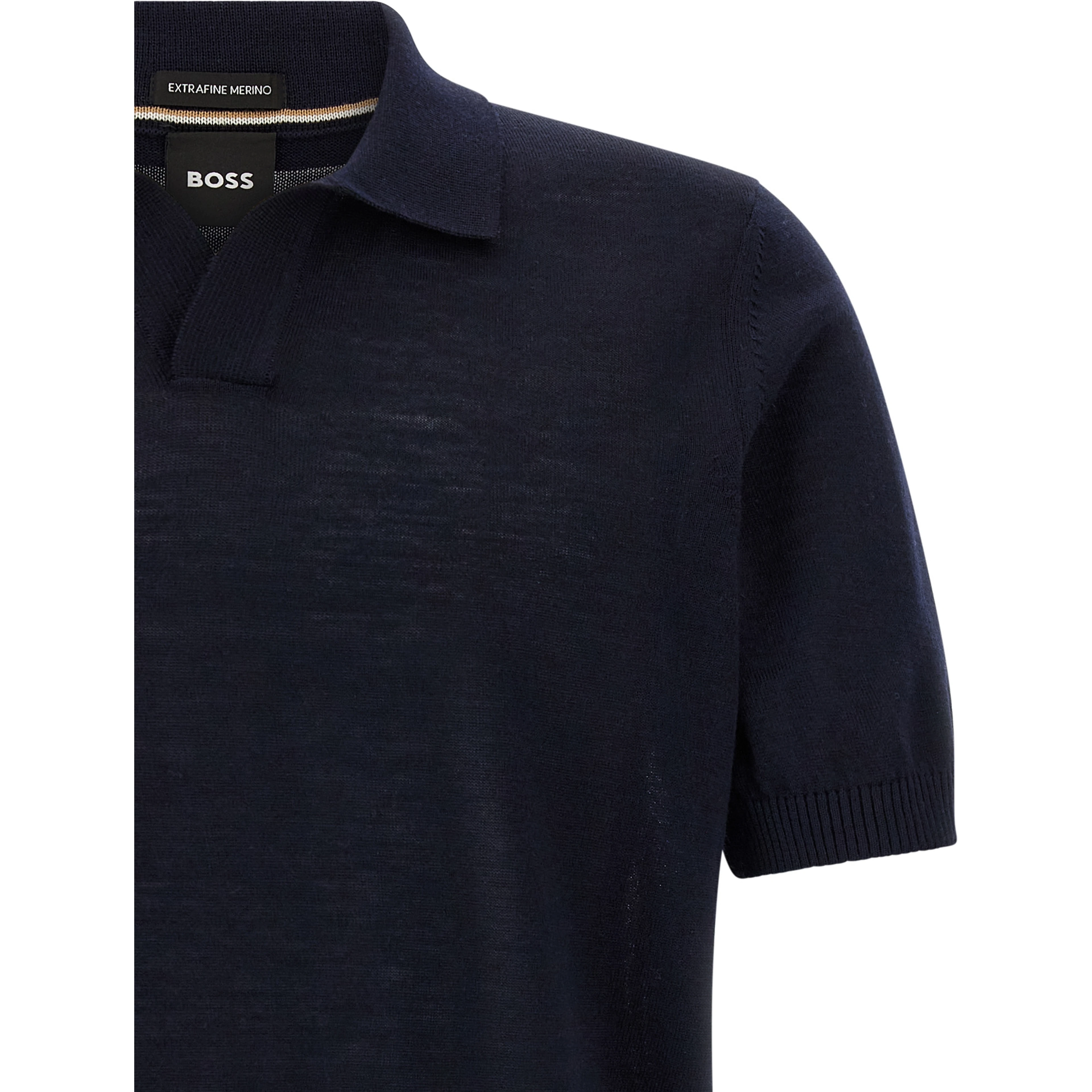 Blue Virgin Wool Polo Shirt